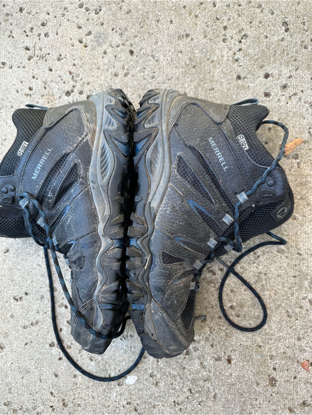 Merrell Men's Black and Blue Trail Boots - Picture 5 of 7